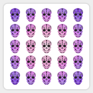 Repetition Pattern Pink/Purple Sugar Skulls Sticker